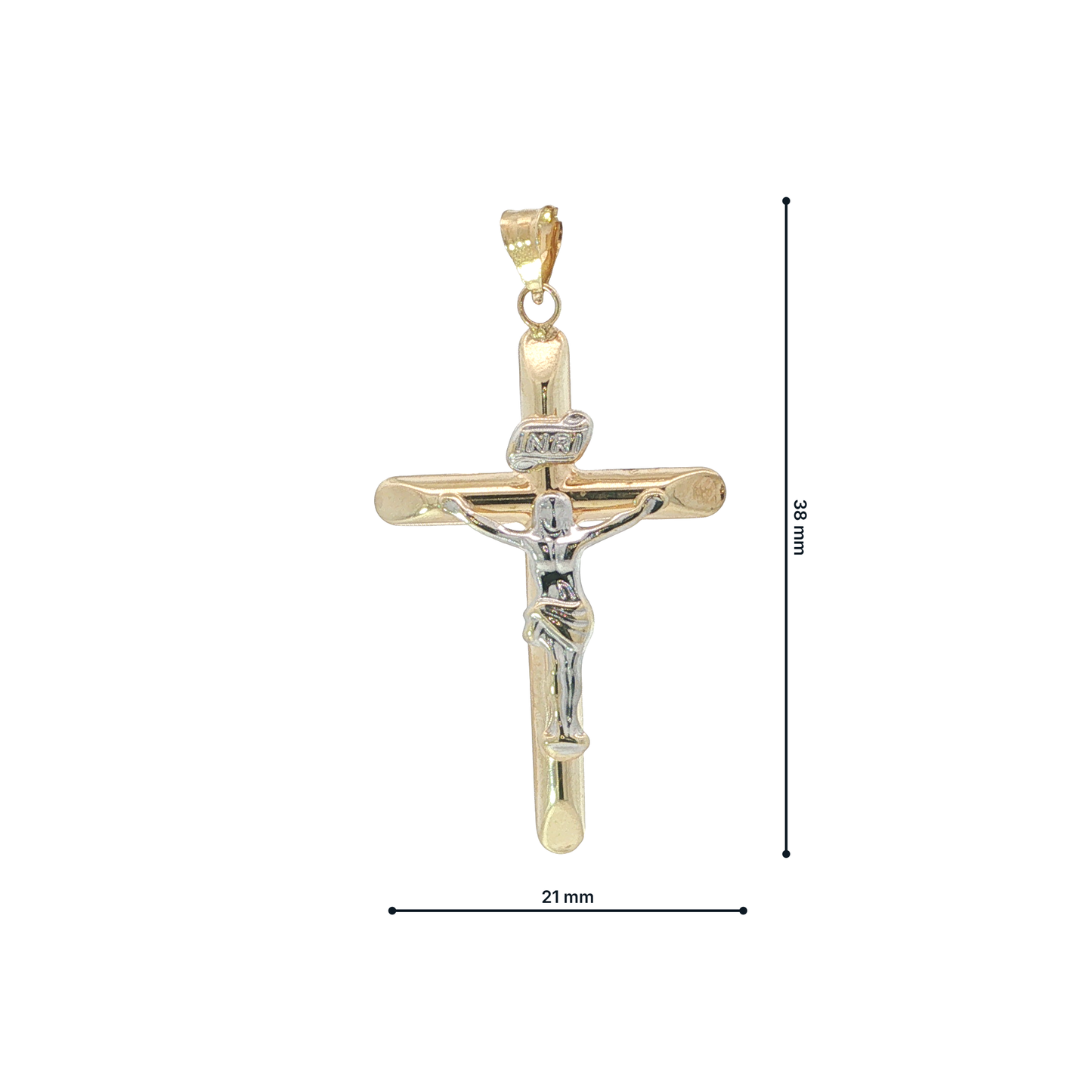 Anhänger "Kreuz" Bicolor 585 / 14 Karat L: 38 mm Nr. 7246