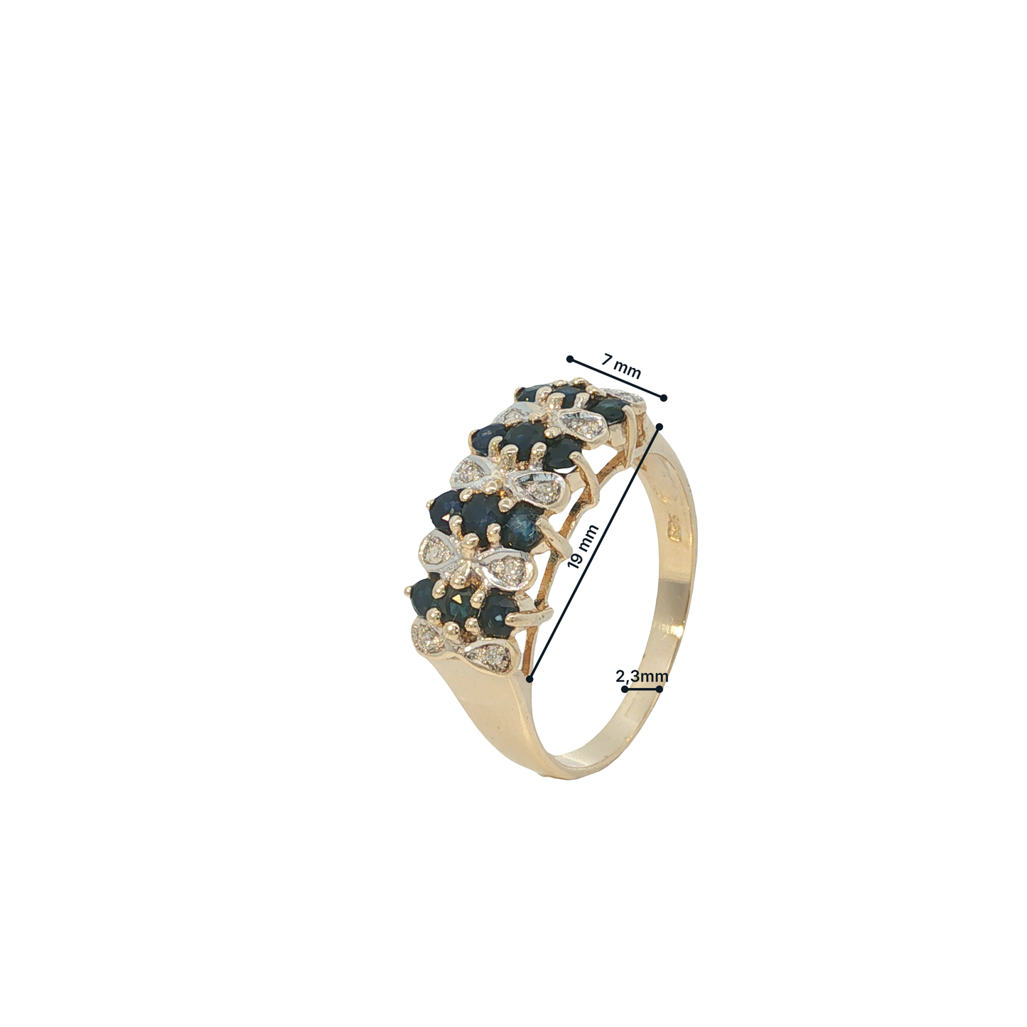 Ring Bicolor 585 / 14 Karat mit Brill. Gr. 58 Nr. 7112