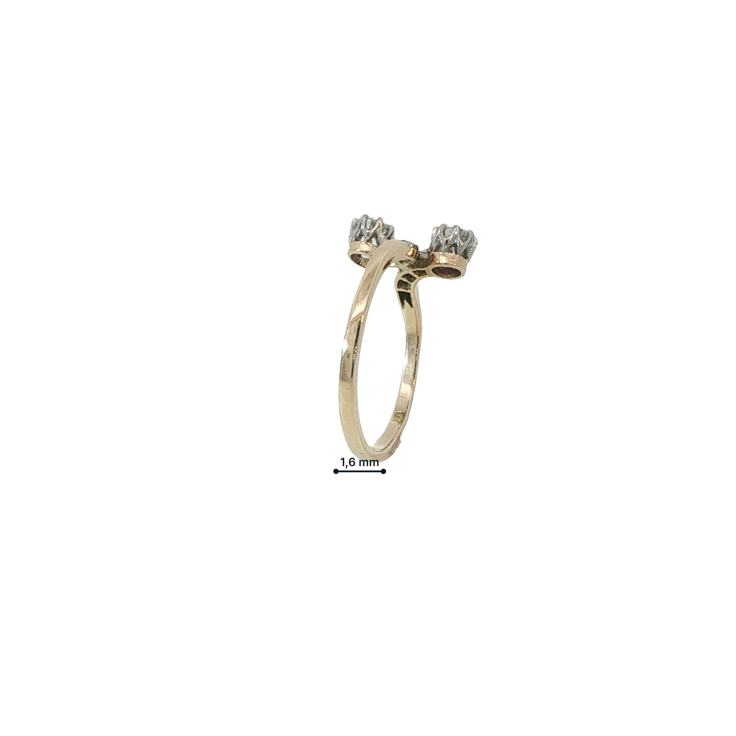 Ring Art-Dekó Bicolor 585 / 14 Karat mir Brill. Gr. 56 Nr. 7055