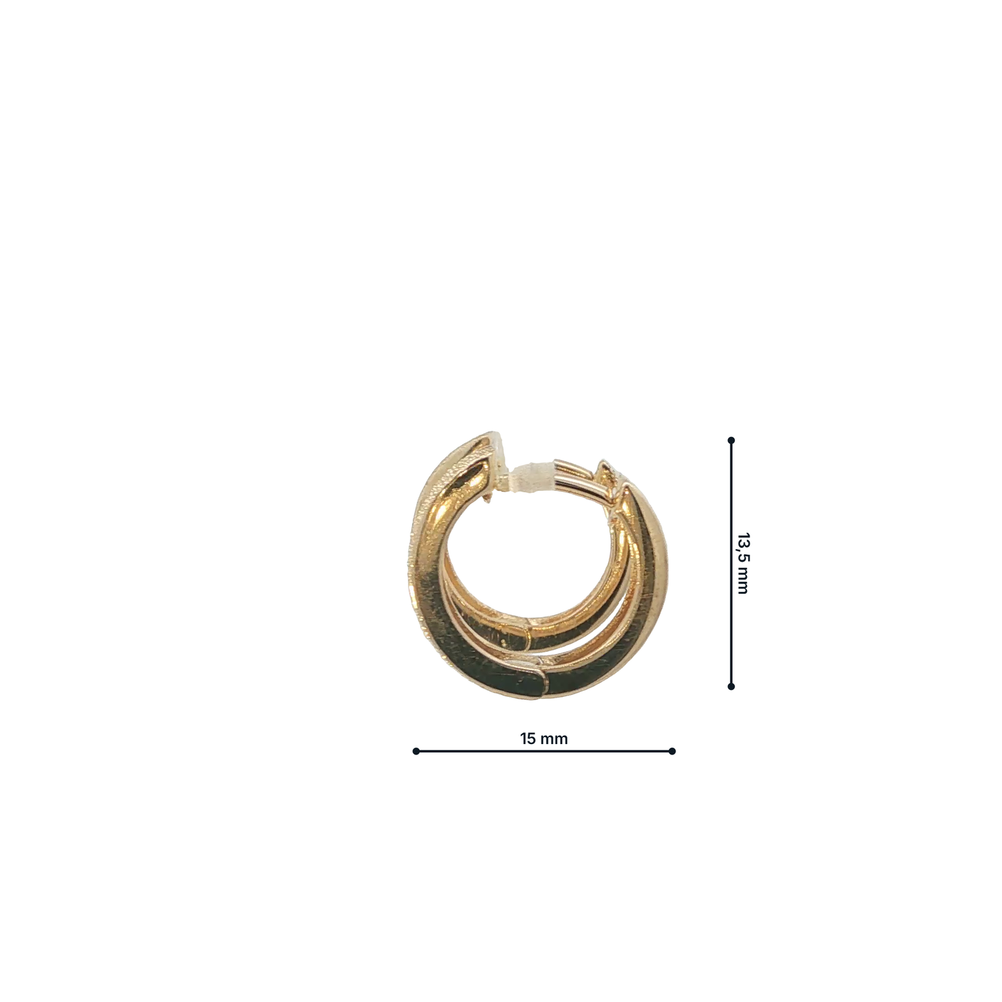 P. Creolen Gelbgold 585 / 14 Karat L: 13,5 mm Nr. 7251