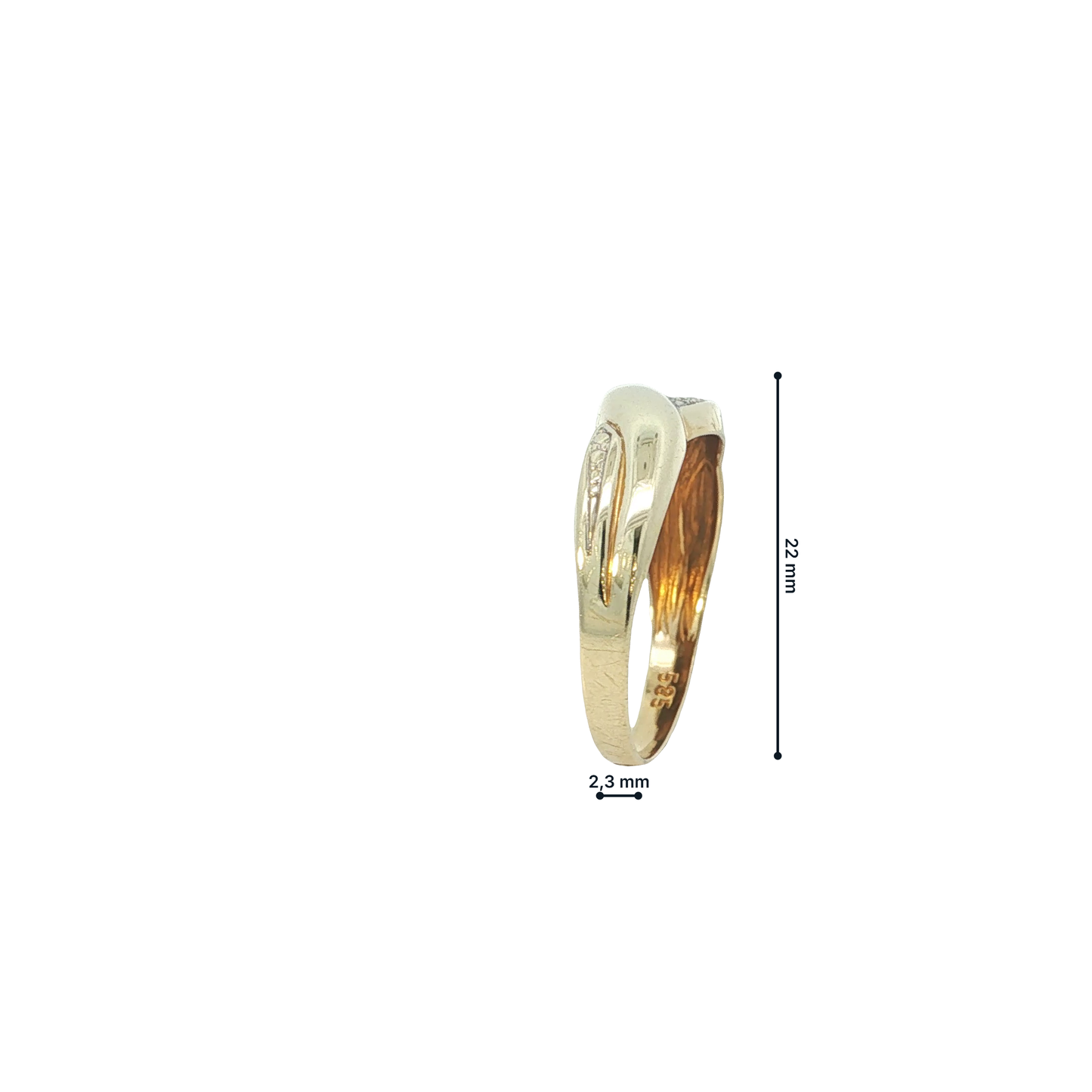 Ring Gelbgold 585 / 14 Karat mit Brill. Gr. 59 Nr. 6811