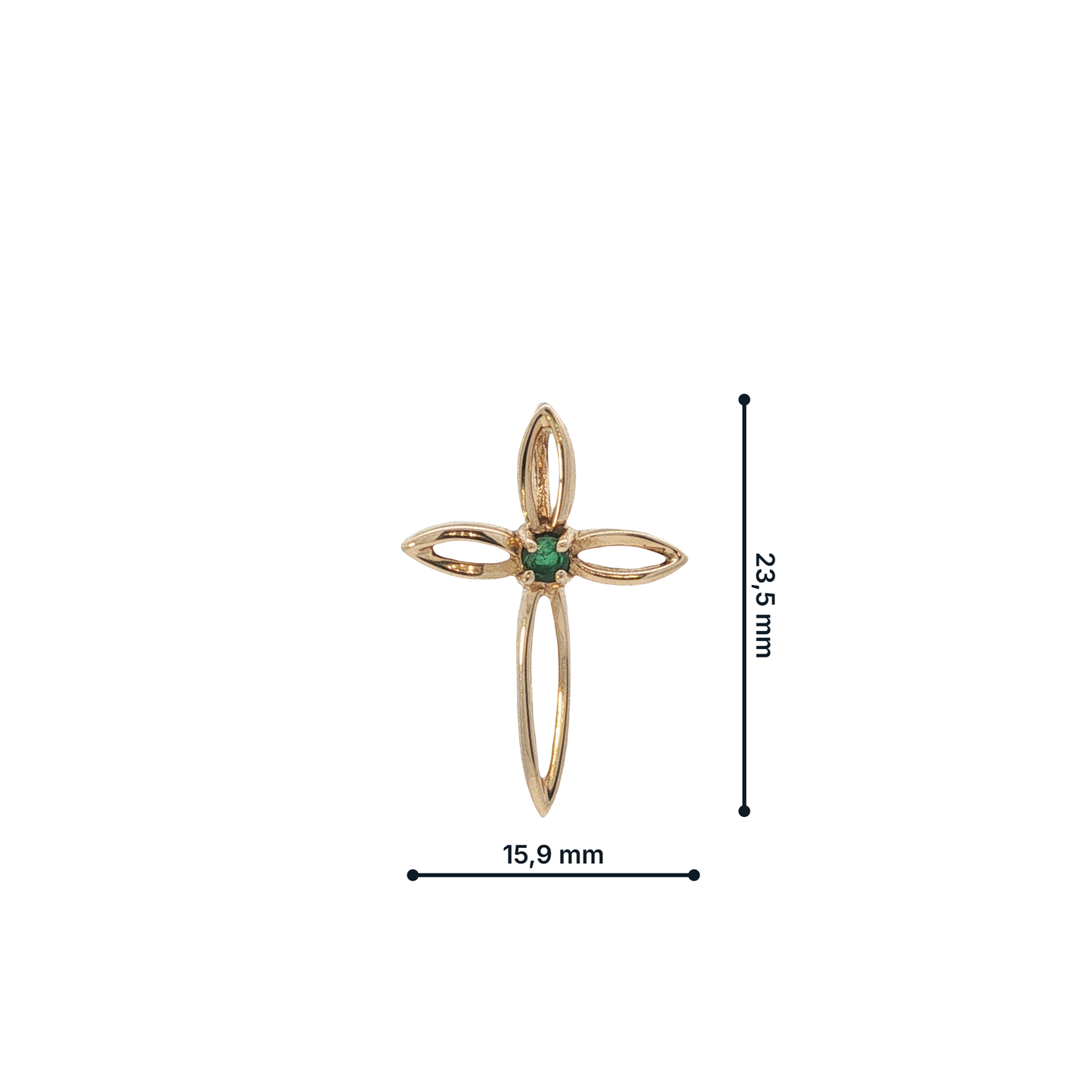 Anhänger "Kreuz" Gelbgold 585 / 14 Karat L: 23,5 Nr. 7064