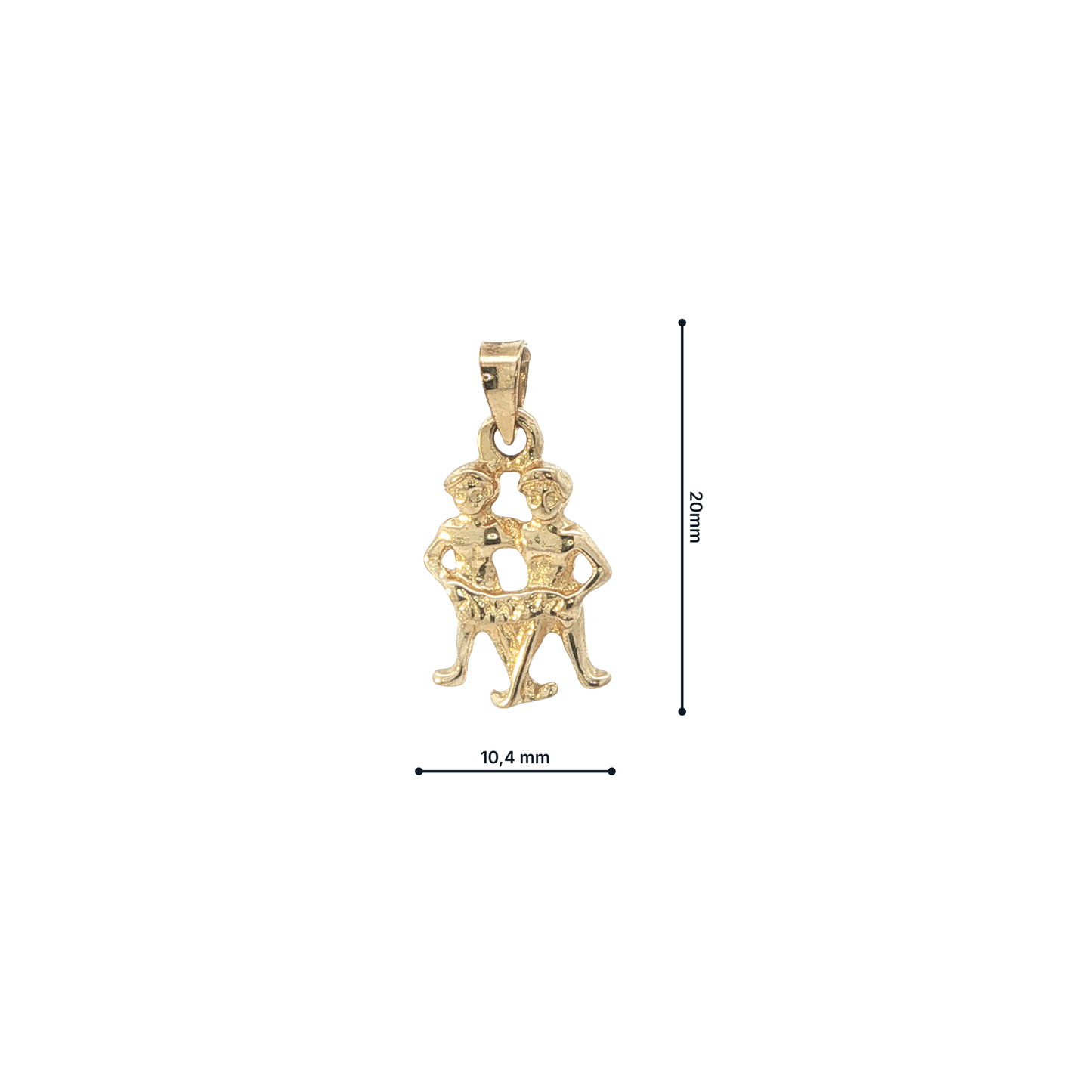 Anhänger "Zwillinge" Gelbgold 585 / 14 Karat L: 20 mm Nr. 6962