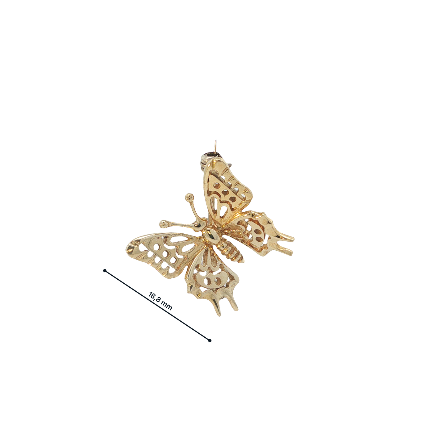Brosche "Schmetterling" Gelbgold 585 / 14 Karat H: 18,5 mm Nr. 7027