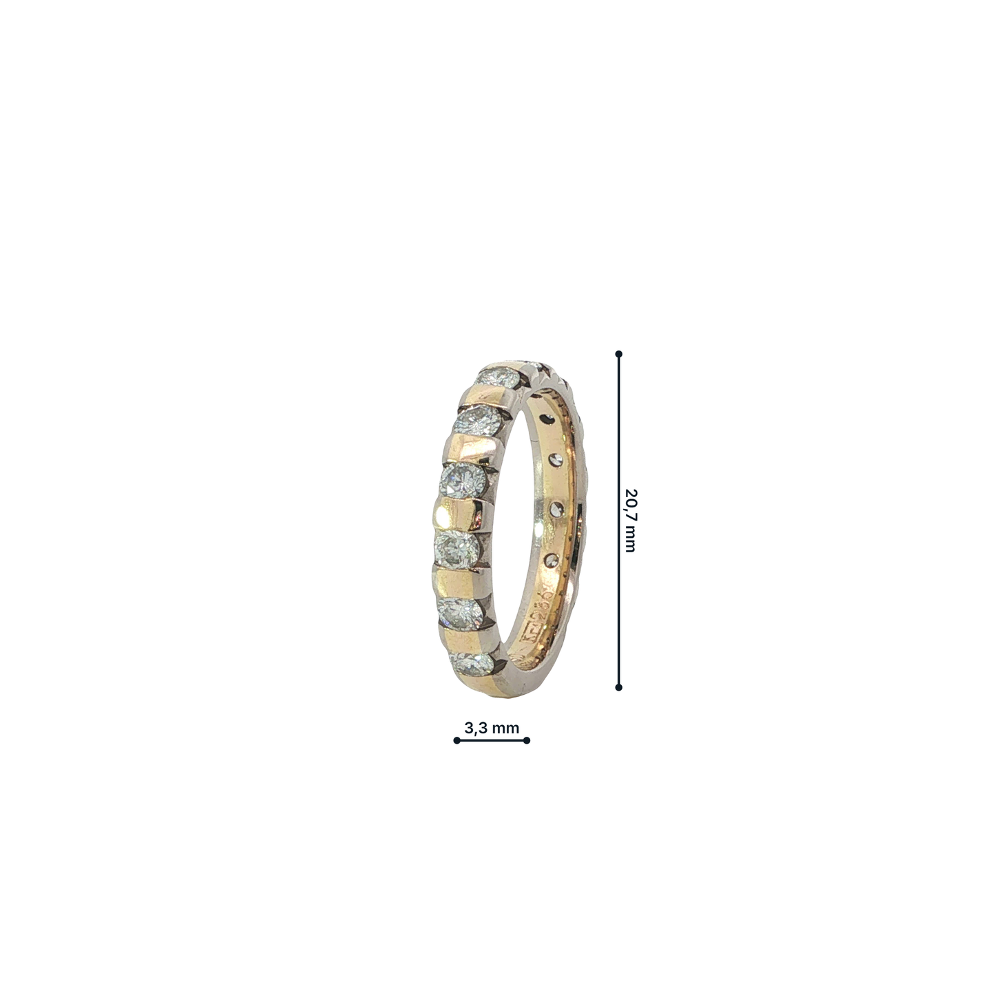 Ring Bicolor 750 / 18 Karat mit Brill. Gr. 52,5 Nr. 7093