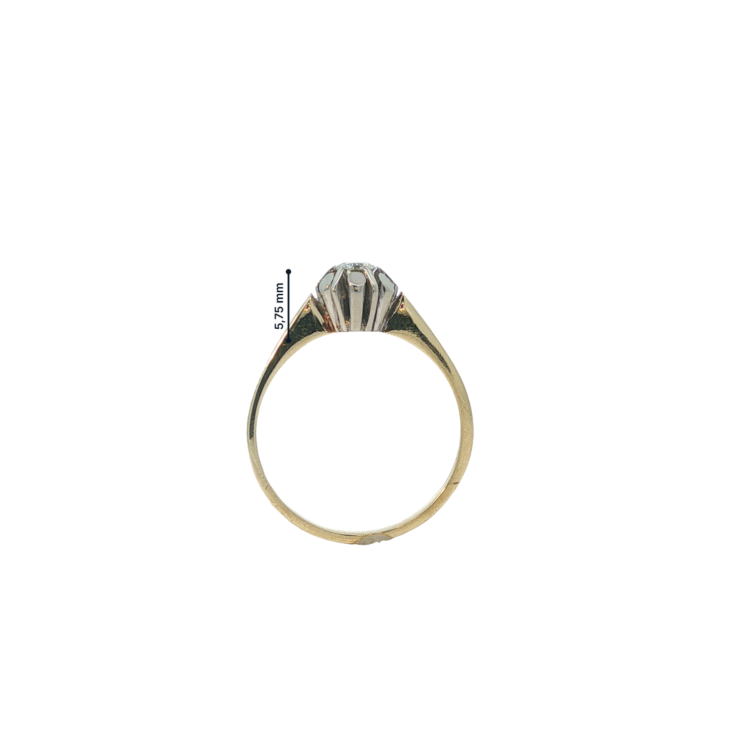 Solitärring Bicolor 585 / 14 Karat mit Brill. Gr. 54 Nr. 7196