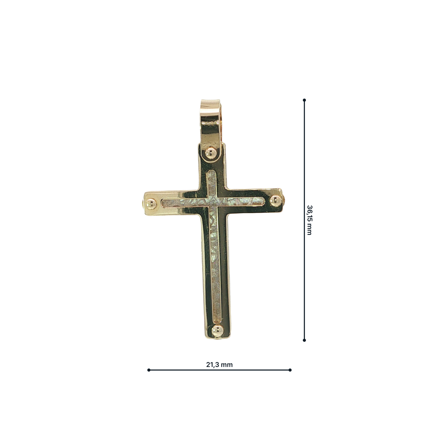 Anhänger "Kreuz" Bicolor 585 / 14 Karat L: 36,15 mm Nr. 7101