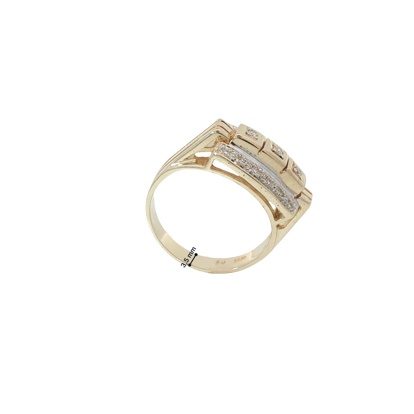 Ring Bicolor 585 / 14 Karat mit Brill. Gr. 54 Nr. 7111