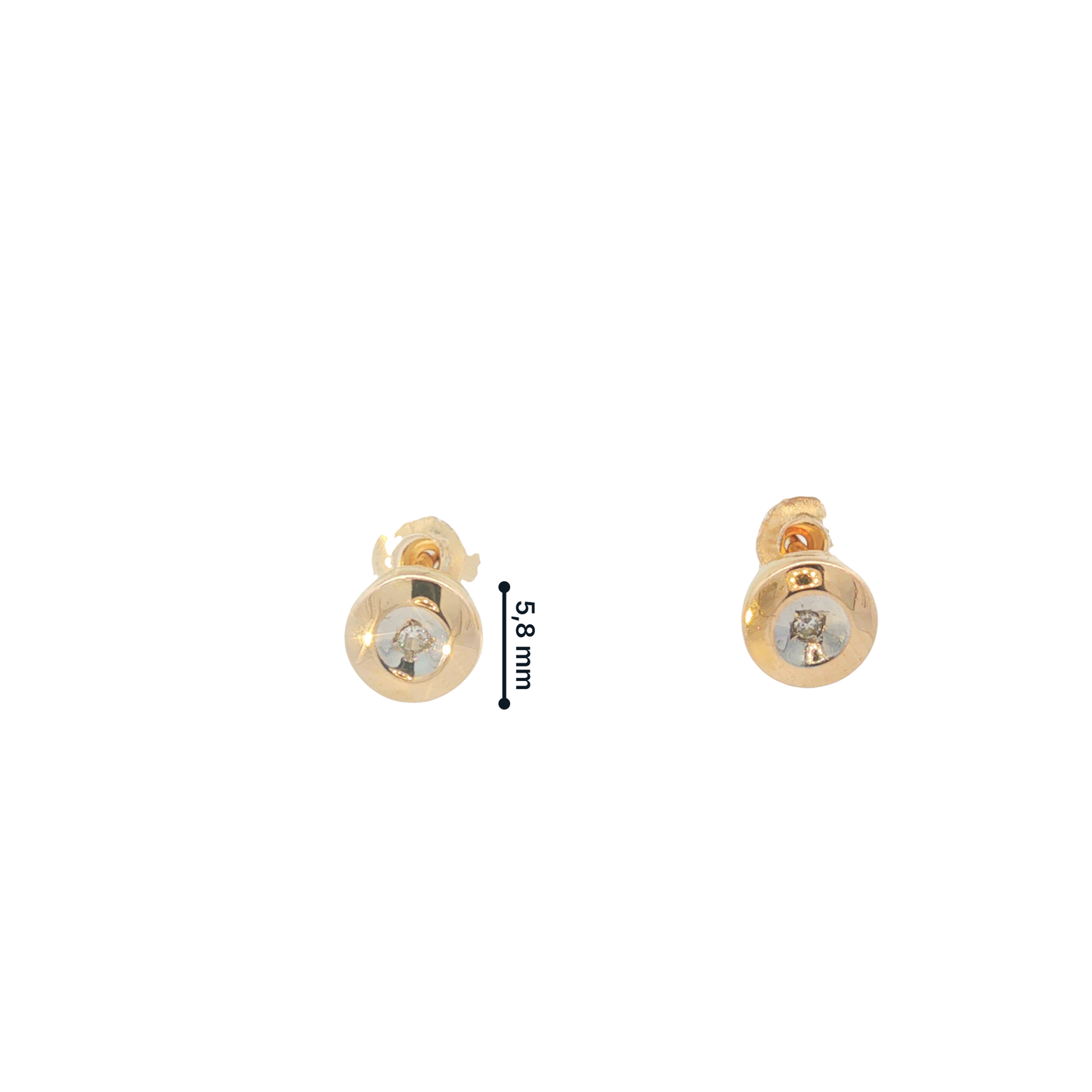 P. Ohrstecker Bicolor 585 / 14 Karat mit Brill. Nr. 6810