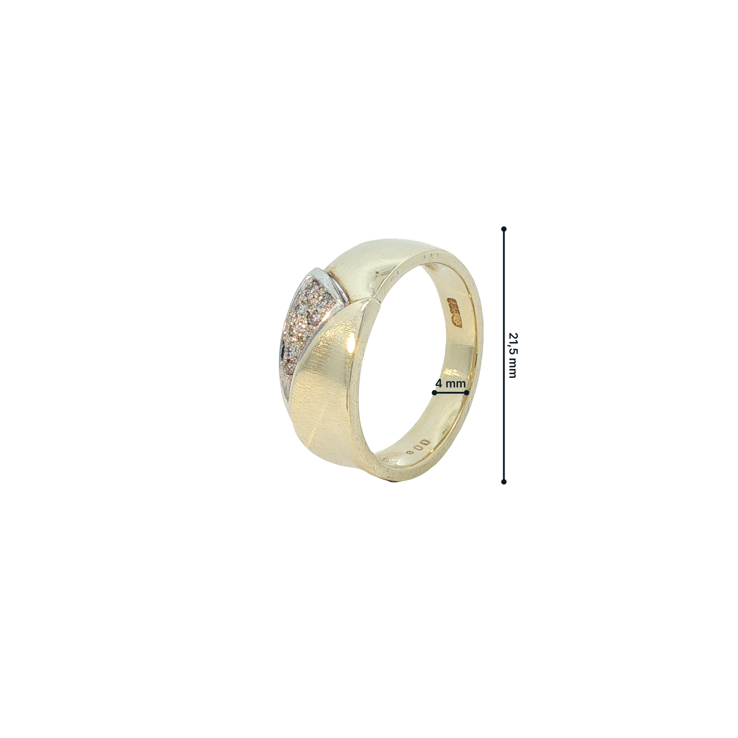 Ring Bicolor 585 / 14 Karat mit Brill. Gr. 55 Nr. 7132