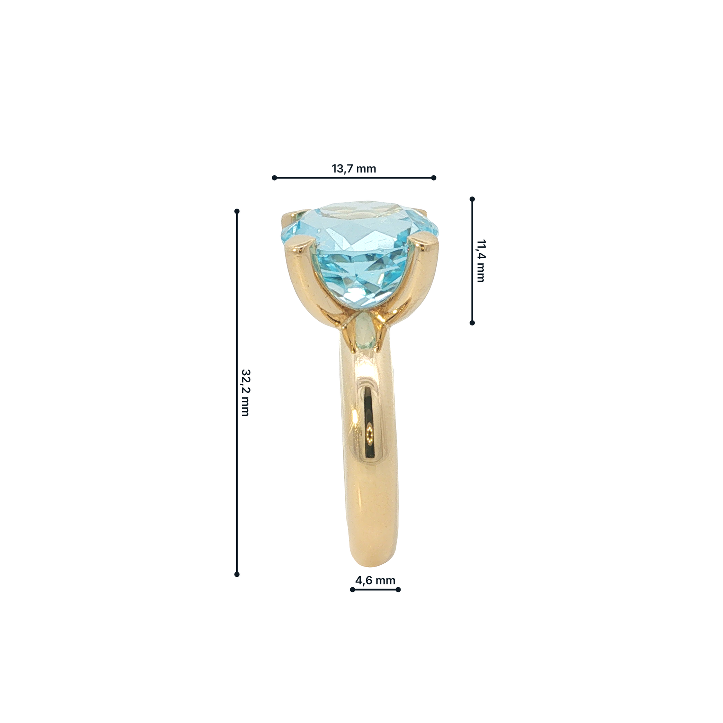 Ring Gelbgold 750 / 18 Karat mit Aquamarin ca. 7,4 ct Gr. 55 Nr. 7174
