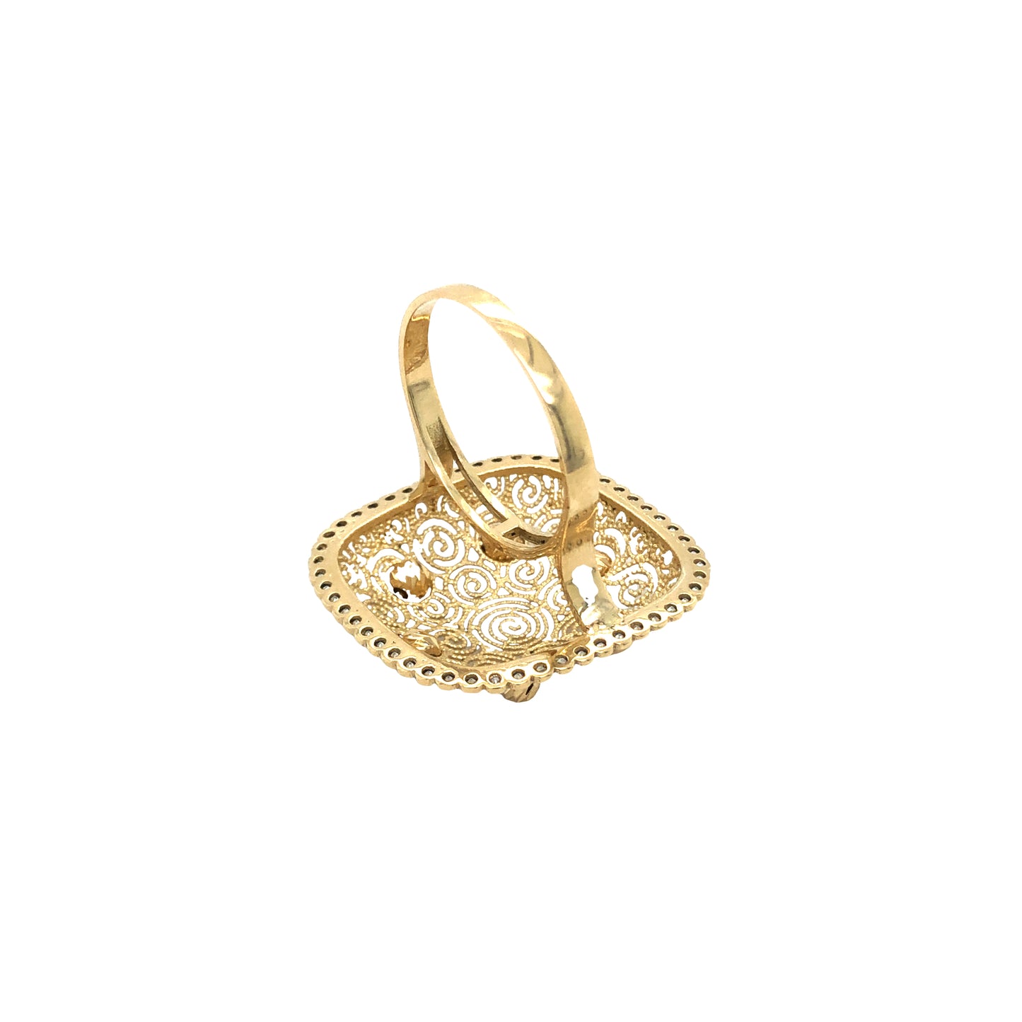 Ring Gold 585 / 14k Damenring Glassteine Goldring Gr.55 Nr. 5191