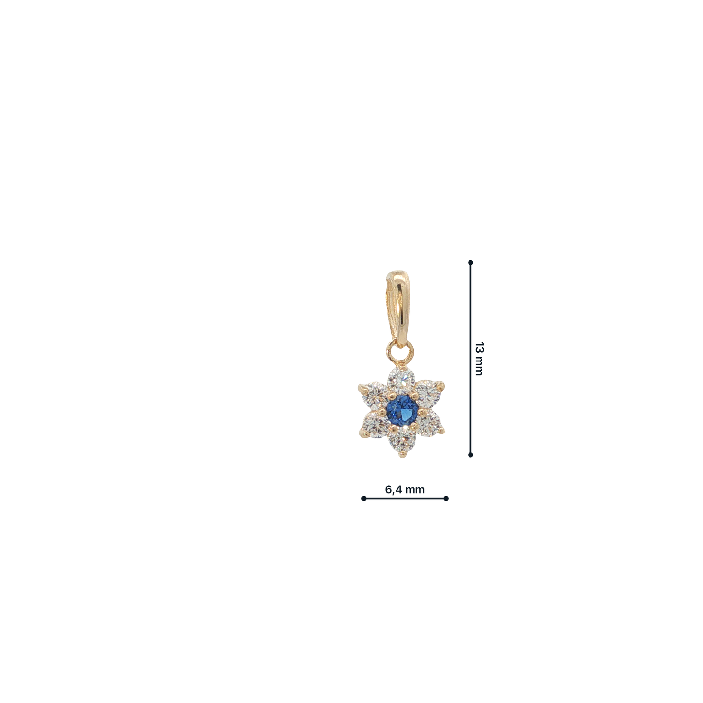 Anhänger "Blume" Gelbgold 585 / 14 Karat L: 13 mm Nr. 7206