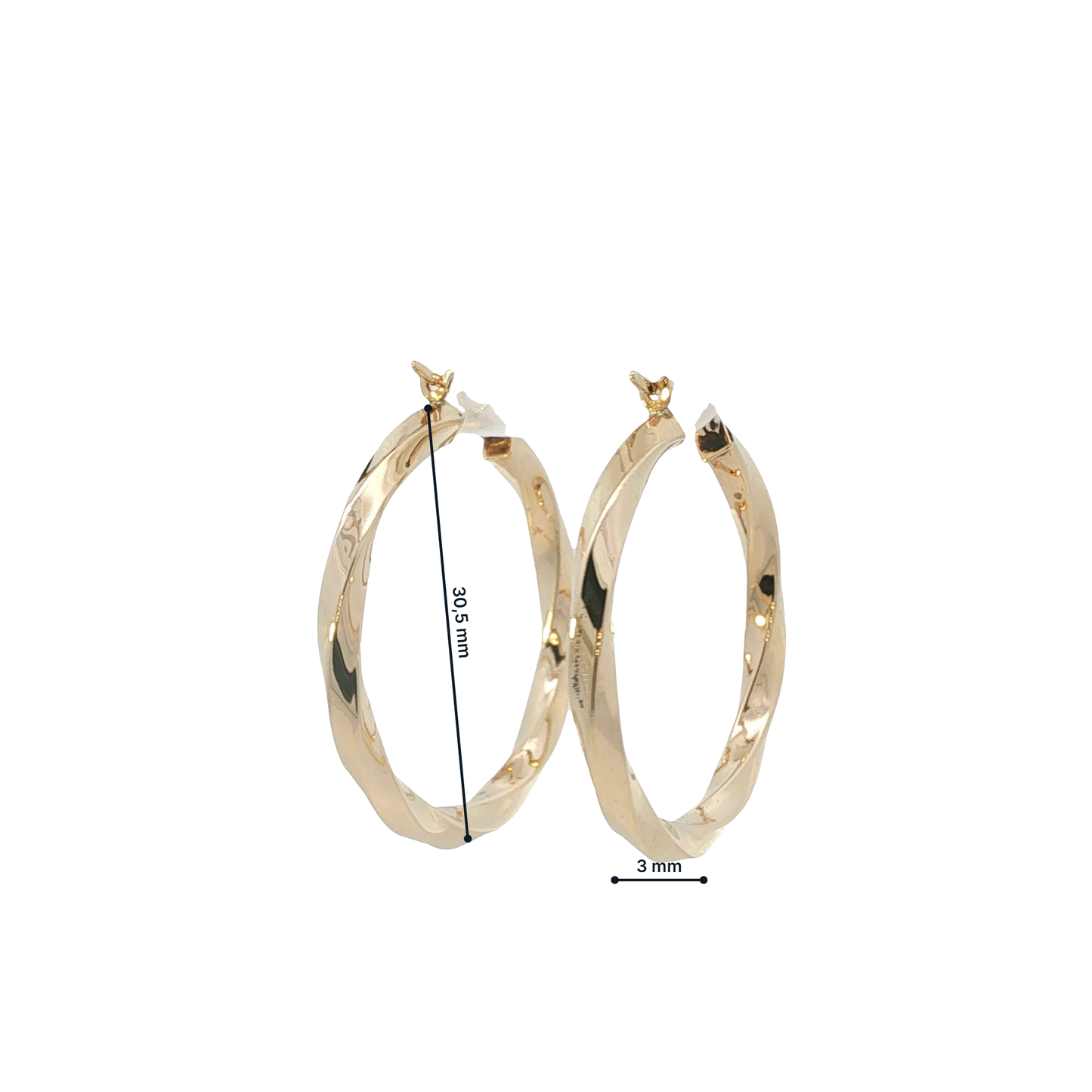 P. Creolen Gelbgold 585 / 14 Karat 33 mm Nr. 7039