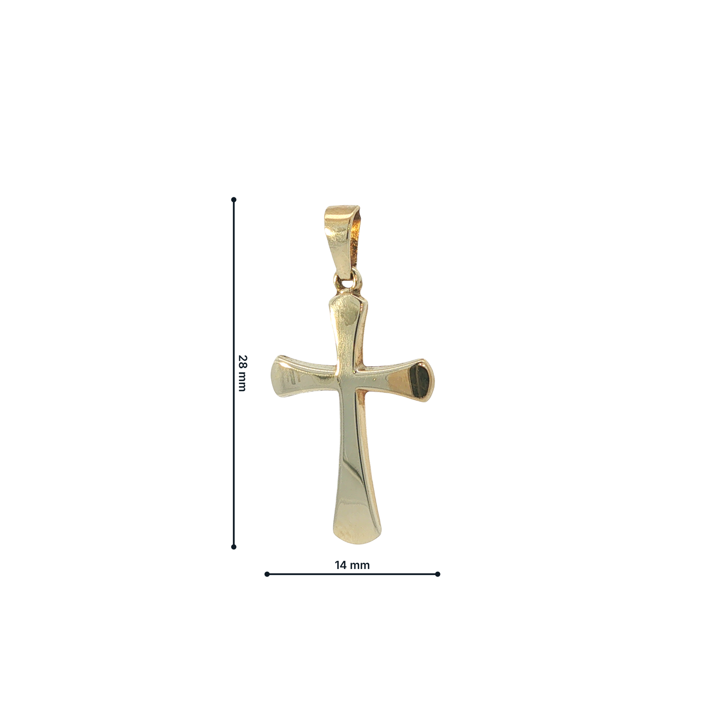 Anhänger "Kreuz" Gelbgold 585 / 14 Karat L: 27 mm, B: 14,2 mm Nr. 7096