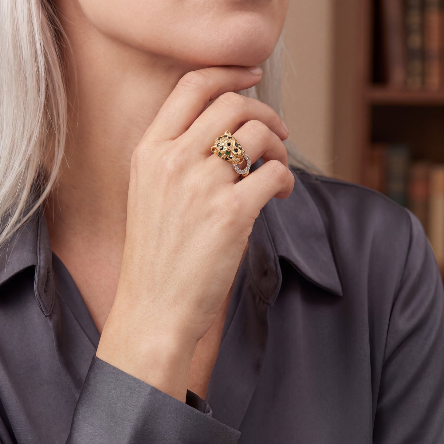 Ring "Panther" Gelbgold 585 / 14 Karat Gr. 53 Nr. 7030