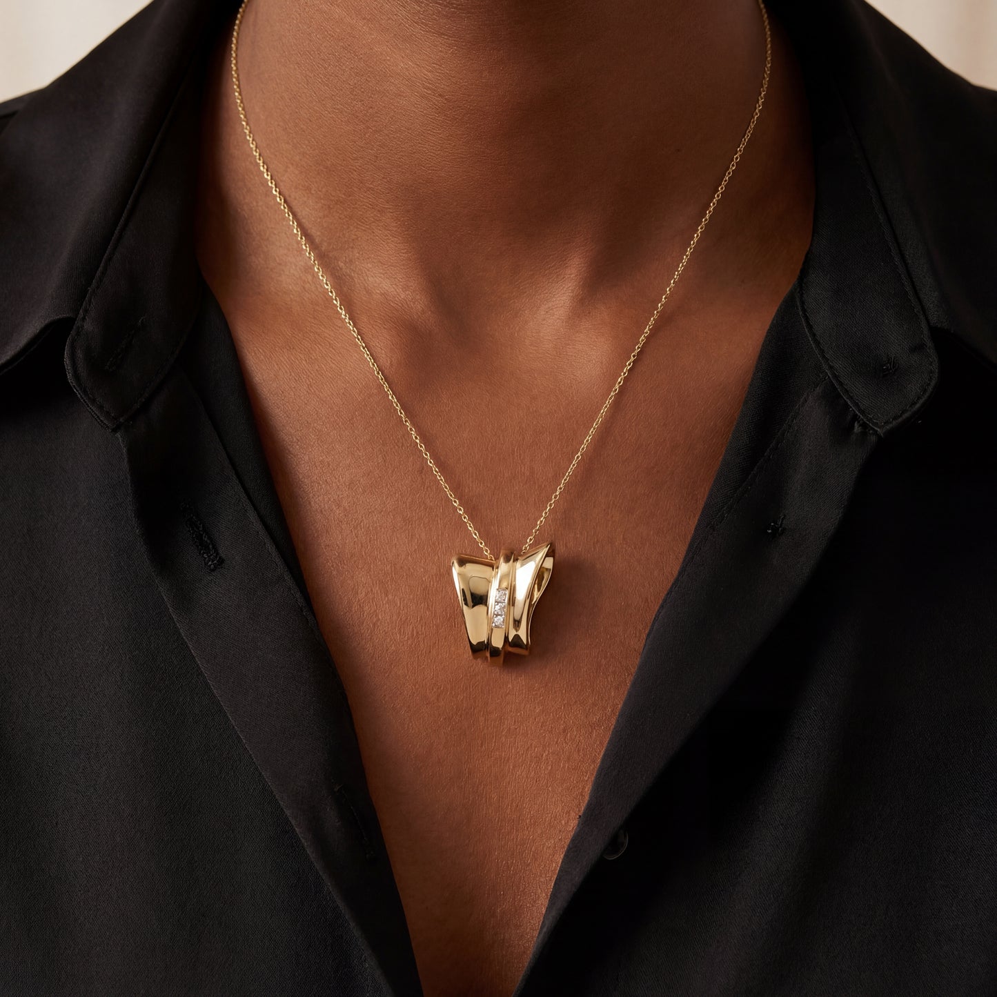 Anhänger Gelbgold 585 / 14 Karat mit Brill. L: 25 mm Nr. 6847