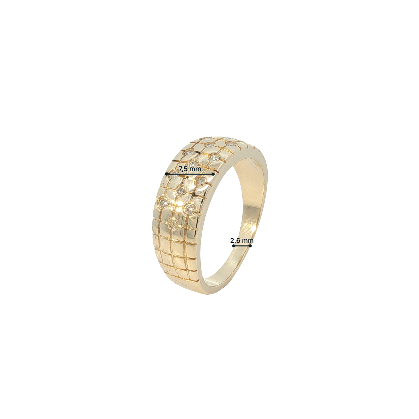 Ring Gelbgold 585 / 14 Karat mit Brill. Gr. 59,5 Nr. 7194