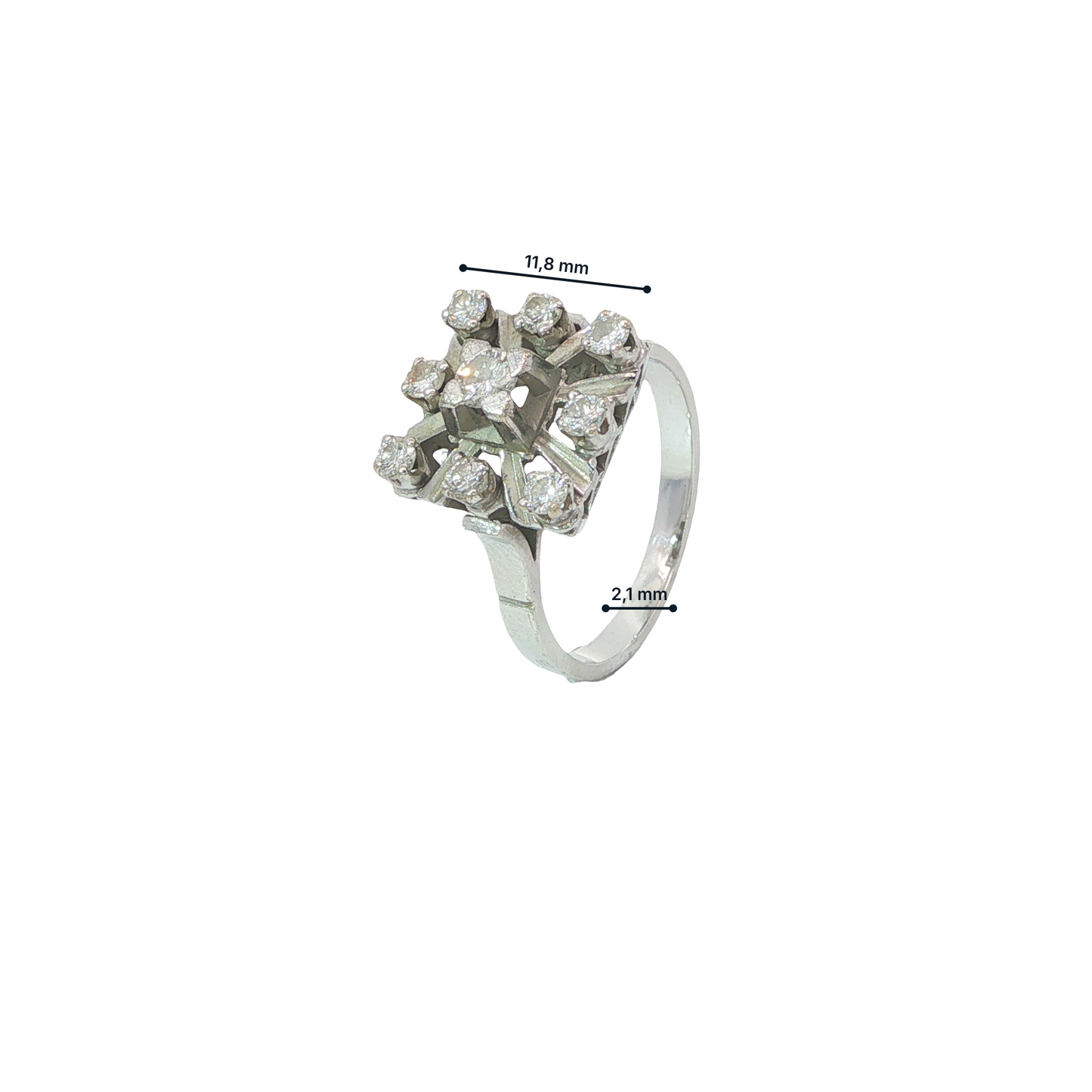 Ring Weißgold 750 / 18 Karat mit Brill.  Gr. 54 Nr. 6884