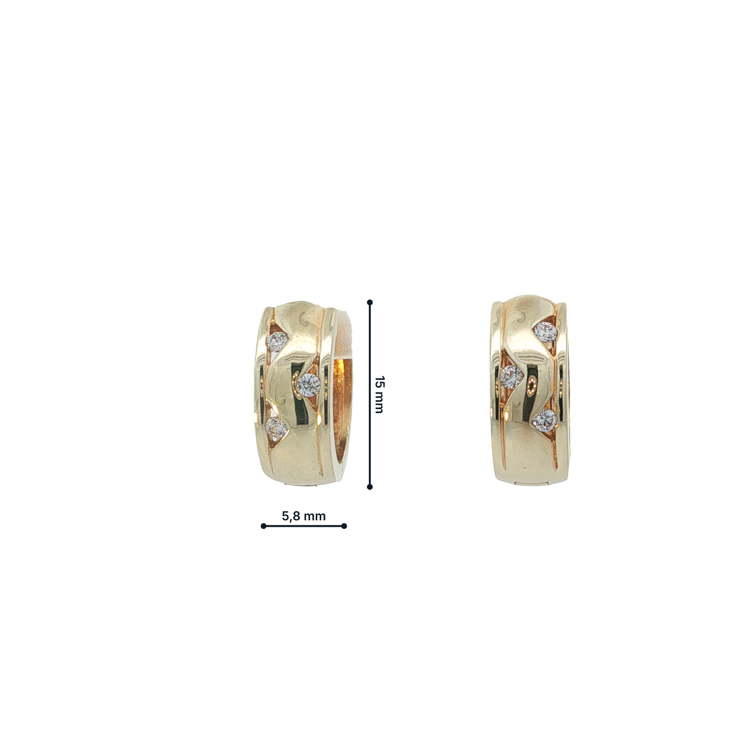 Creolen Gelbgold 333 / 8 Karat 15 mm Nr. 6865