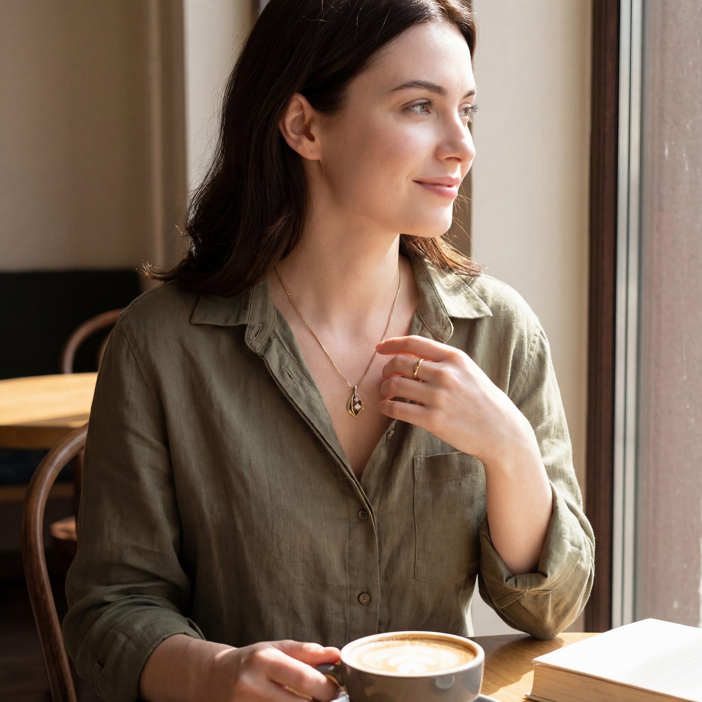 Veneziakette Gelbgold 585 / 14 Karat mit Anhänger L: 42 cm Nr. 6902