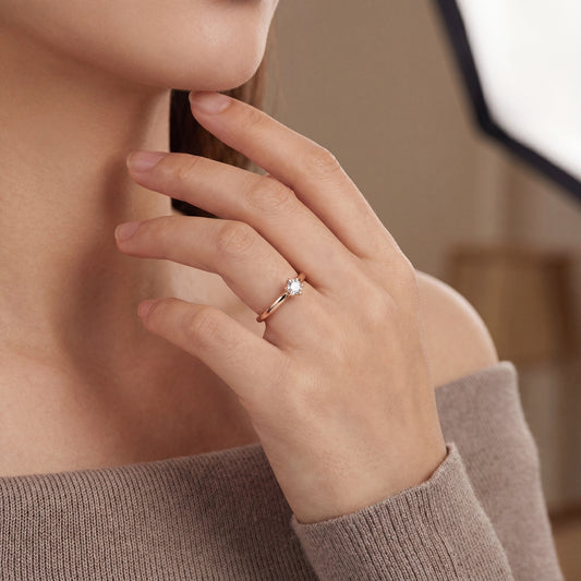 Solitärring Roségold 585 / 14 Karat mit Brill. 0,20 ct Gr. 52 Nr. 6843