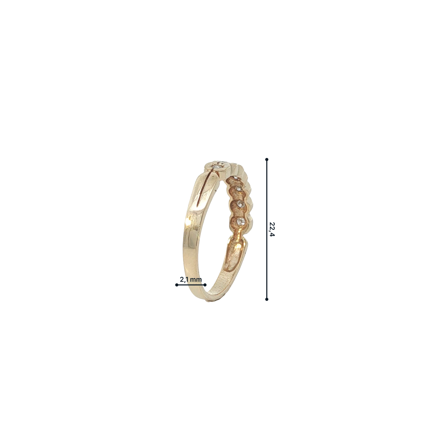 Ring Gelbgold 585 / 14 Karat mit Brill. Gr. 60 Nr. 6903