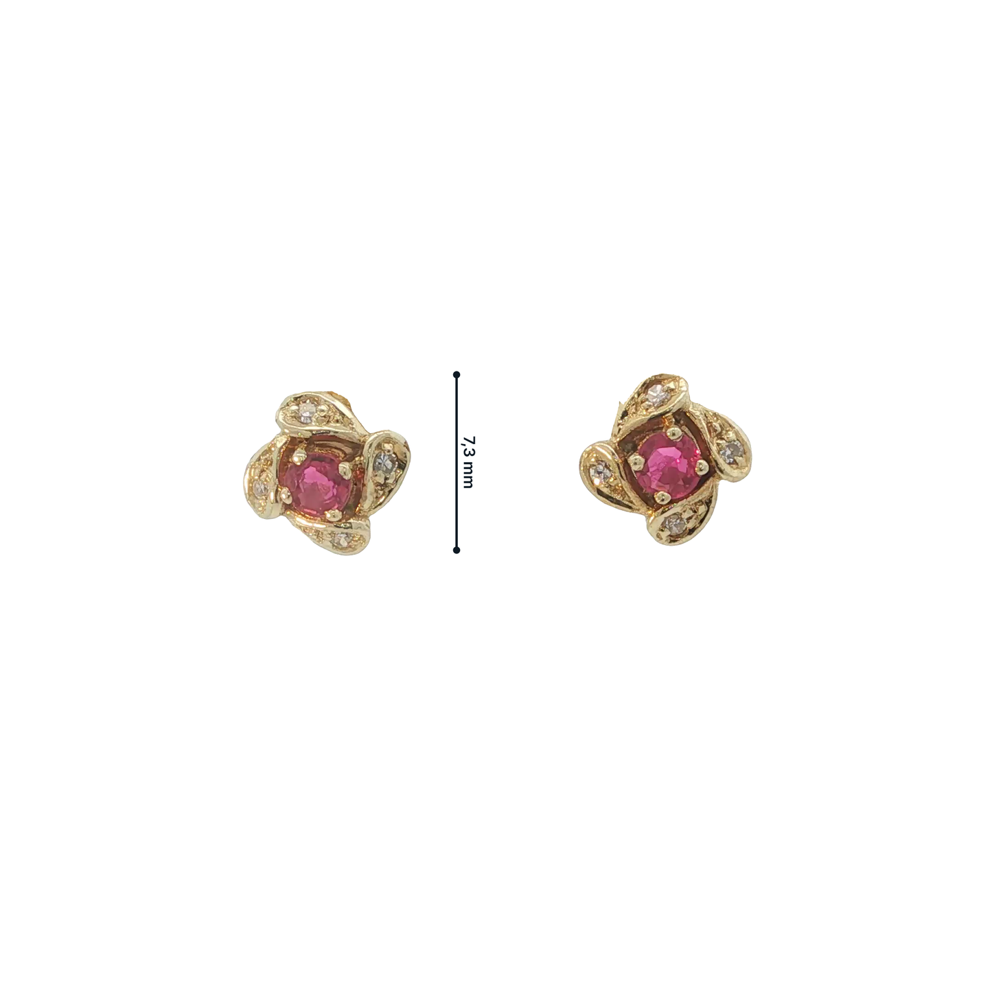 Ohrstecker Gelbgold 585 / 14 Karat mit Diamanten 7,3 mm Nr. 7243