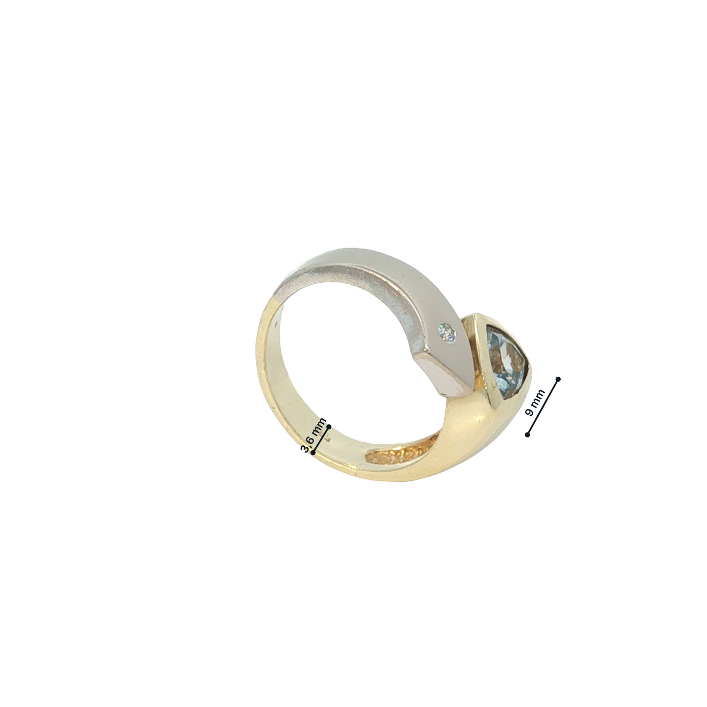 Ring Bicolor 585 / 14 Karat mit Brill. Gr. 54 Nr. 7107