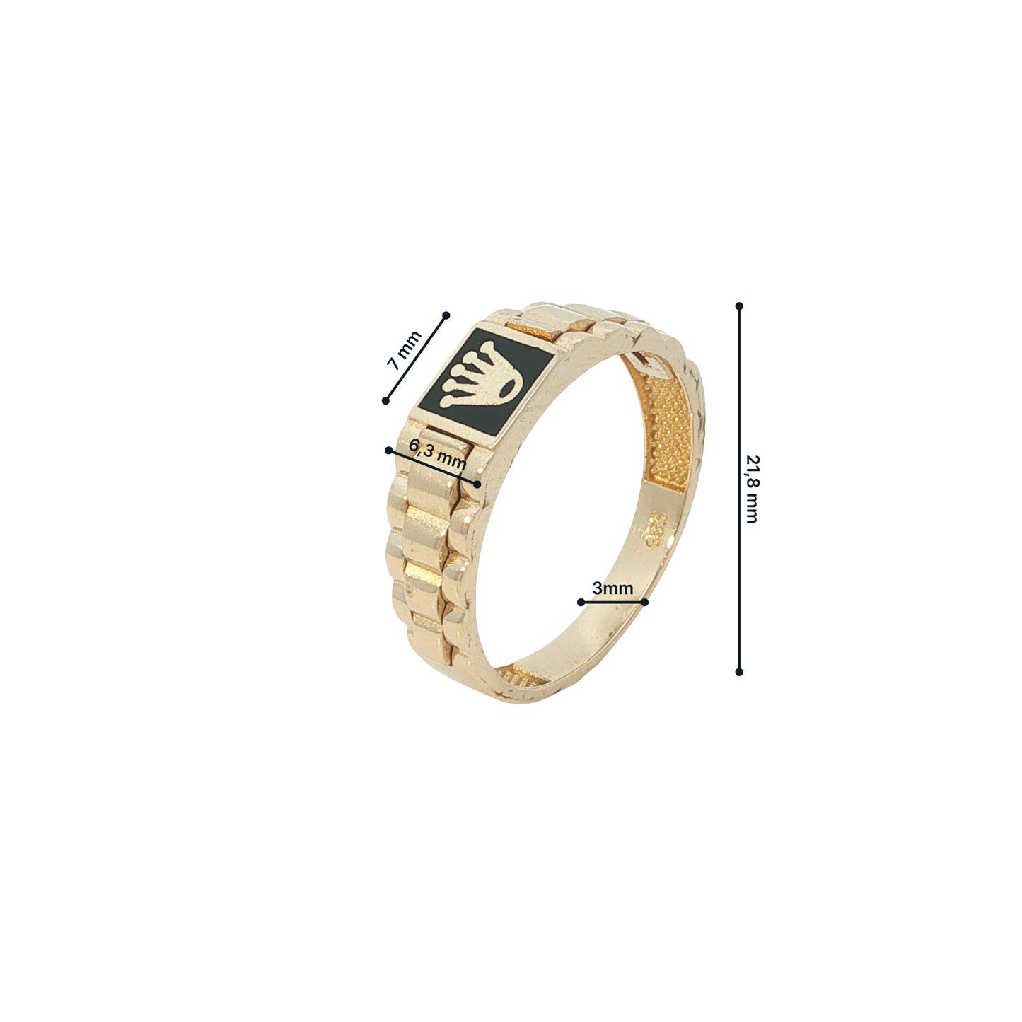 Ring Herren "Rolex-Art" Gelbgold 585 / 14 Karat Gr. 60 Nr. 7182