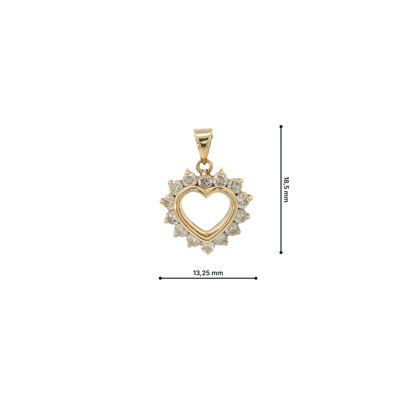 Anhänger "Herz" Gelbgold 750 / 18 Karat L: 17,5 mm Nr. 7069