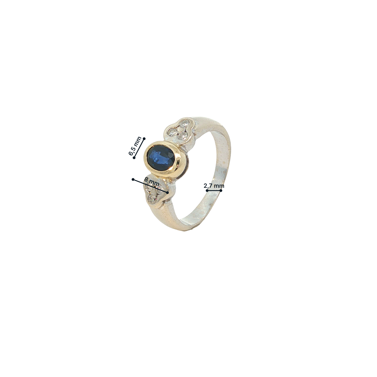 Ring Bicolor 750 / 18 Karat mit Brill. Gr. 54 Nr. 7188