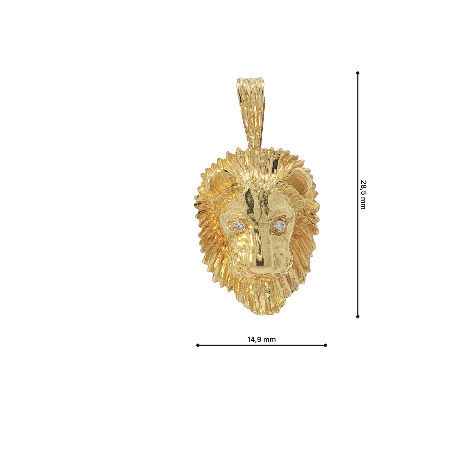 Anhänger "Löwe" Gelbgold 750 / 18 Karat mit Brill. L: 28,5 mm Nr. 7217