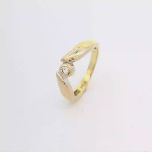 Ring Gelbgold 585 / 14 Karat mit Brill. Gr. 54 Nr. 6782