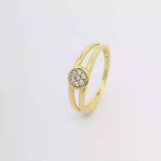 Ring Gelbgold 333 / 8 Karat mit weißen Steinen Gr. 60 Nr. 6787