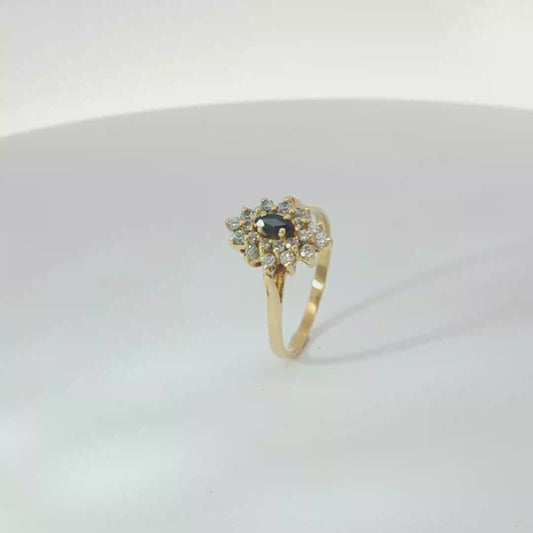 Ring Gelbgold 750 / 18 Karat mit Saphir Gr. 56 Nr. 6886