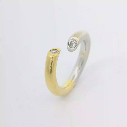 Ring Bicolor 585 / 14 Karat mit Brill. Gr. 50 Nr. 6771
