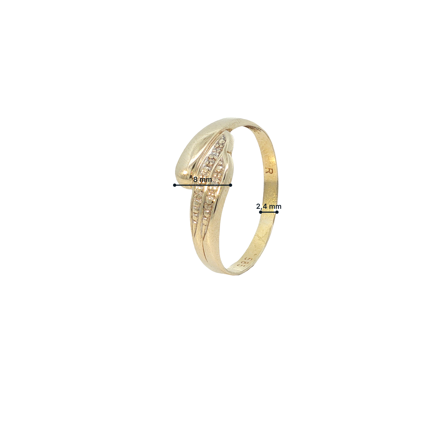 Ring Gelbgold 585 / 14 Karat Gr. 59 mit Brill. Nr. 6807
