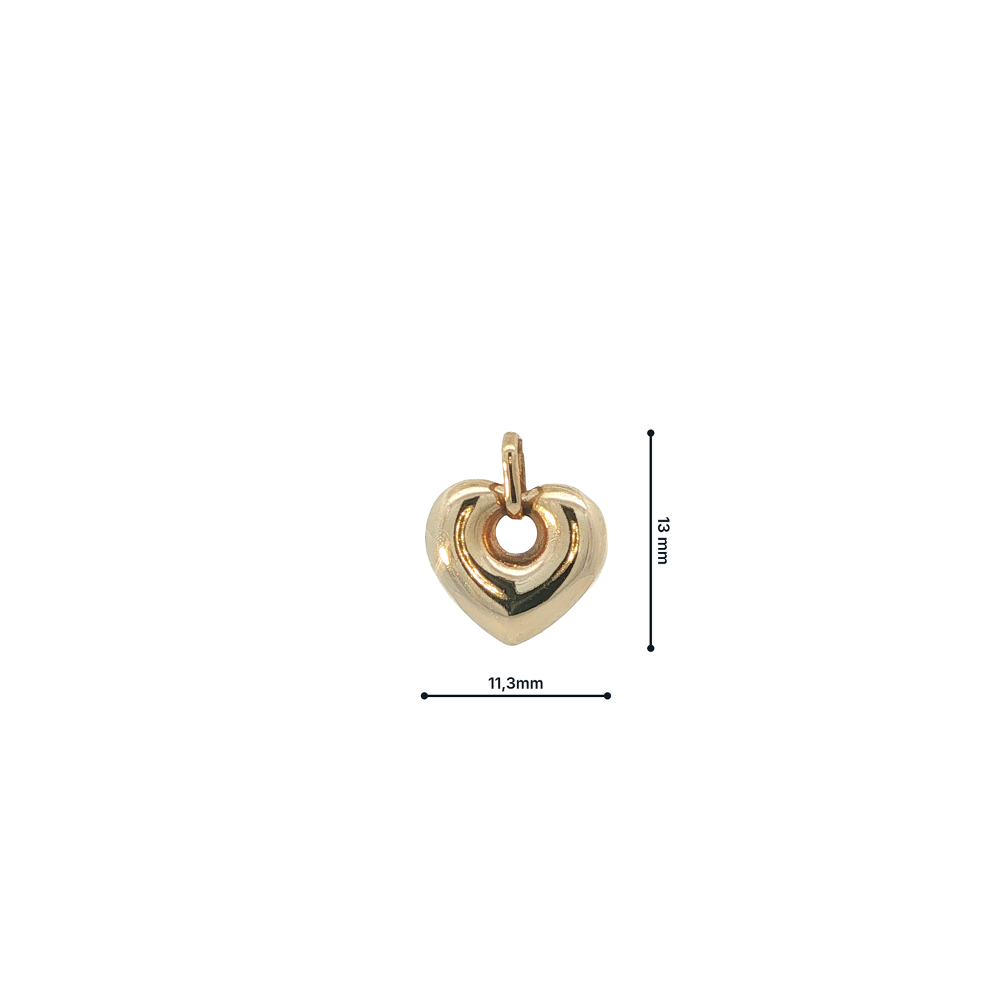 Anhänger "Herz" Gelbgold 585 / 14 Karat L: 13 mm Nr. 7071