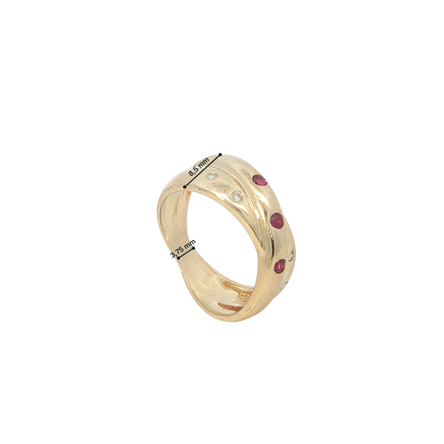 Ring Gelbgold 585 / 14 Karat mit Brill. Gr. 54 Nr. 7131