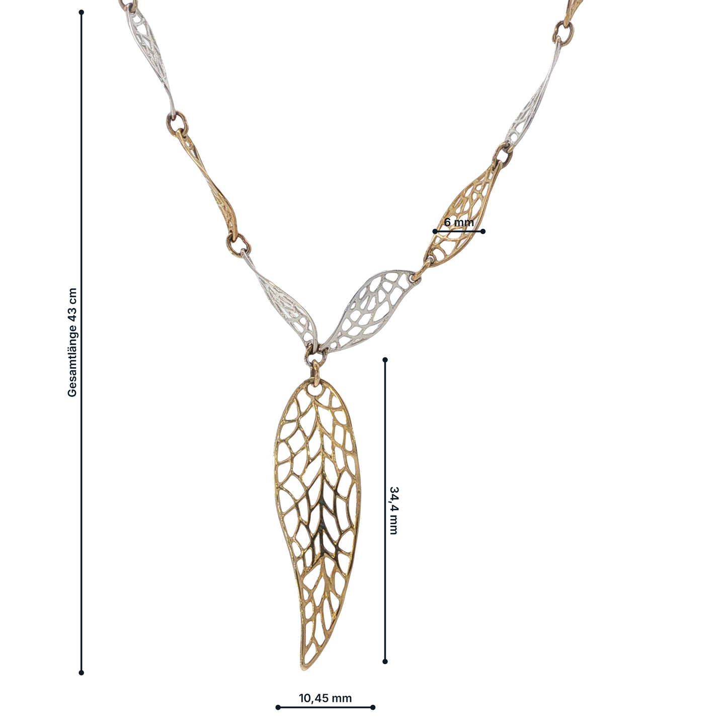 Kette "Blätter" Bicolor 333 / 8 Karat L:43 cm L: 7130