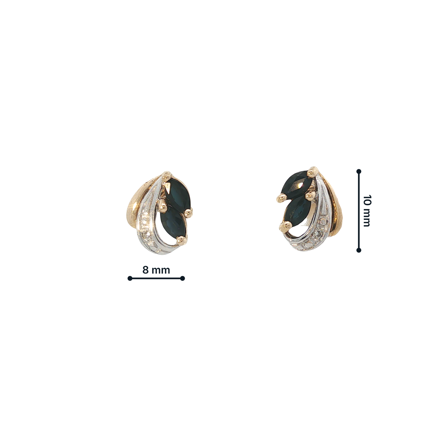 P. Ohrstecker Bicolor 750 / 18 Karat mit Diamant Nr. 6888