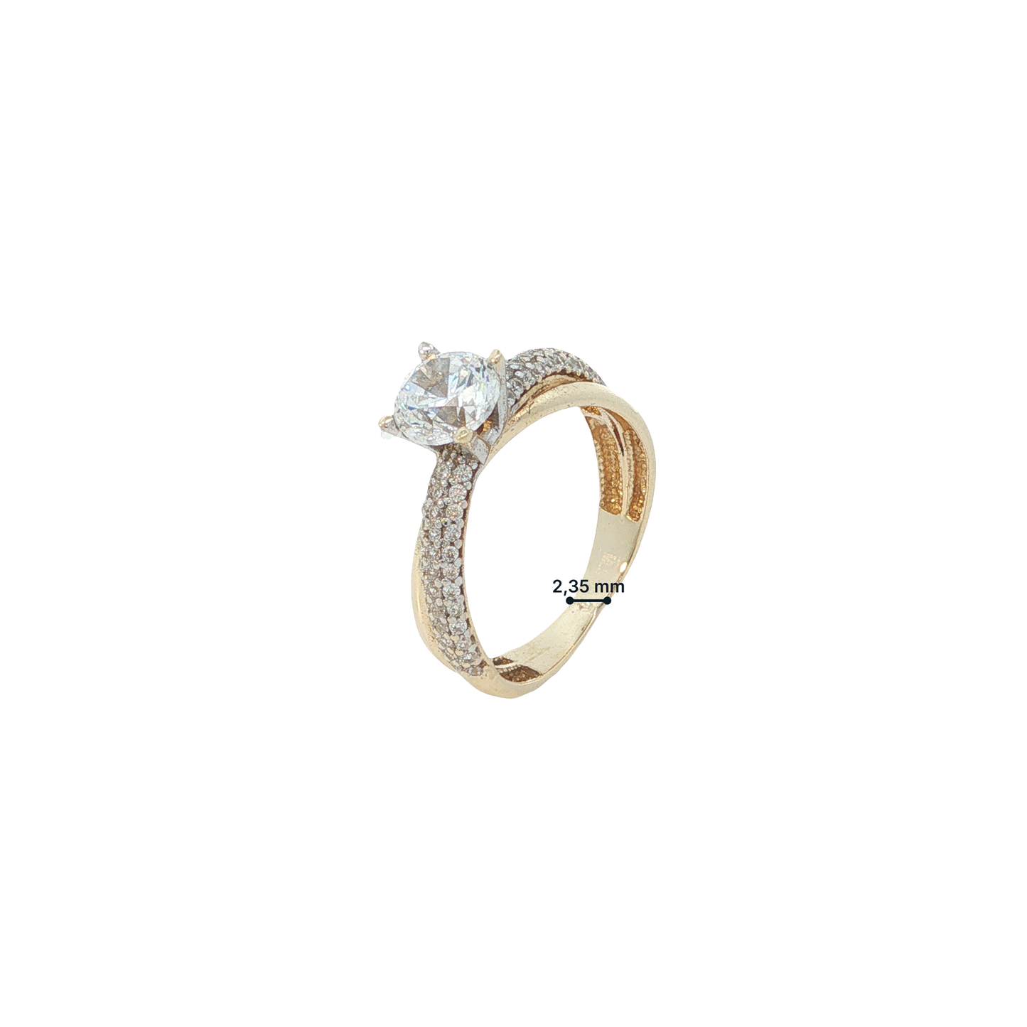 Ring Bicolor 585 / 14 Karat Gr. 51 Nr. 7176