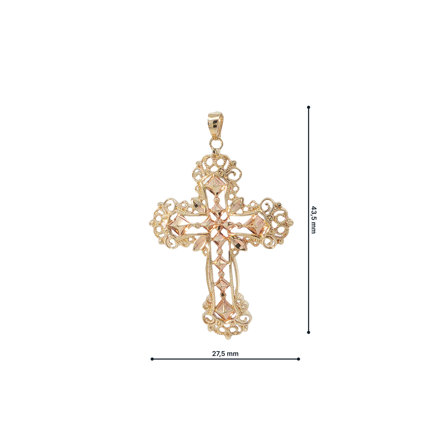 Anhänger "Kreuz" Bicolor 750 / 18 Karat L: 43,5 mm Nr. 7203