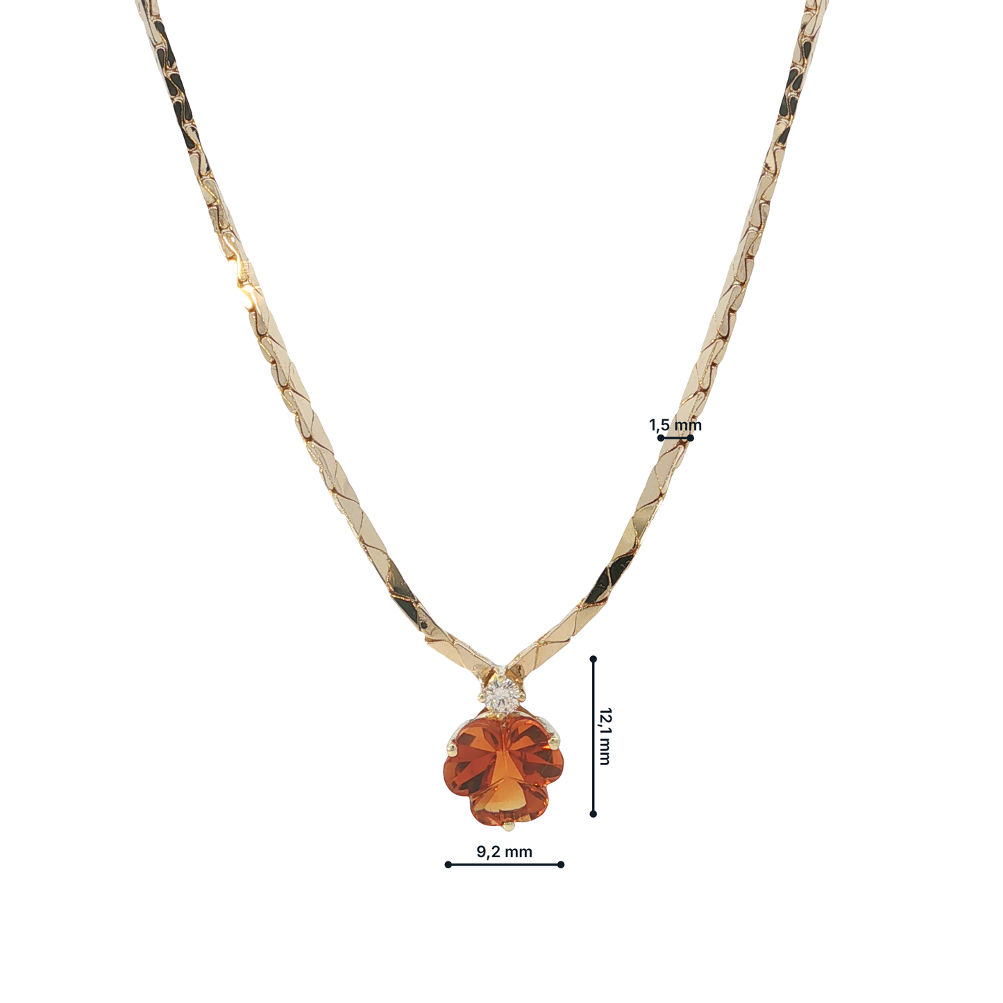 Collier Gelbgold 585 / 14 Karat mit Brill. L: 45 cm Nr. 7124