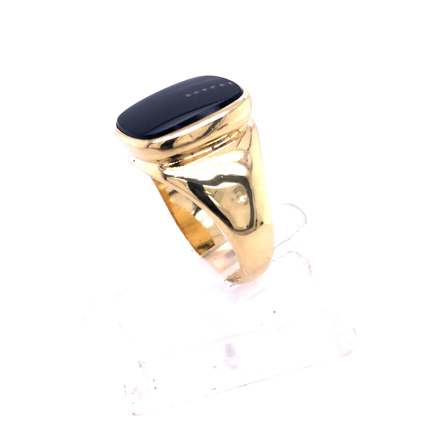 Ring Gold 750 Gr.66 , Herrenring mit Onyx