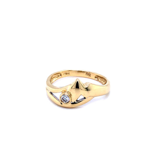 Ring Gold 375, Gr. 52, Damenring mit kleinem Diamant Nr. 2817