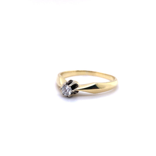 Ring Gold 585 / 14k Damenring mit Glasstein
