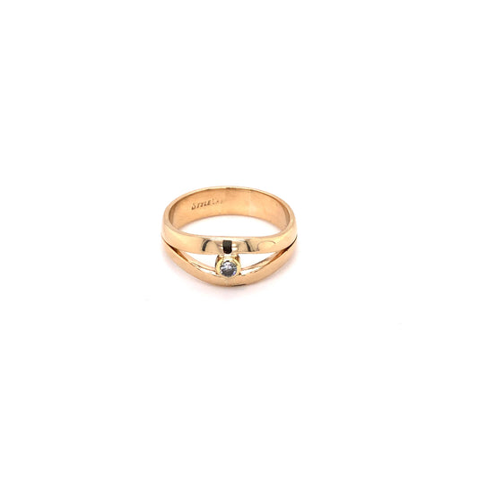 Ring Gold 585 / 14k Damenring mit Diamant