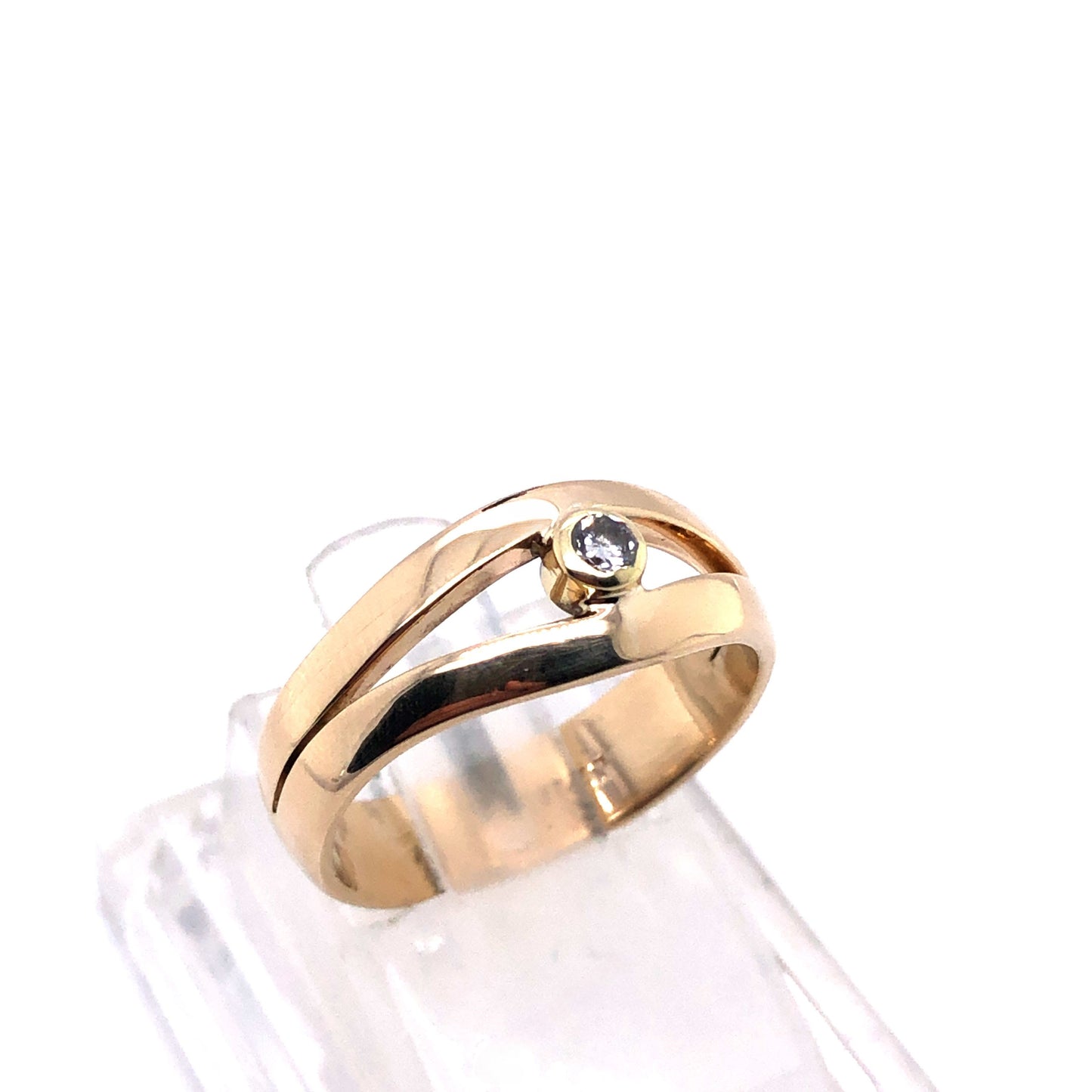 Ring Gelbgold 585 / 14 K mit Diamant Gr. 53 Nr. 1668